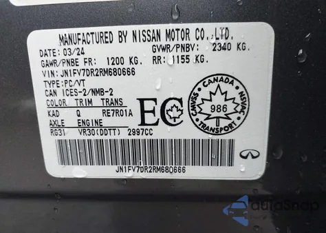 2024 Infiniti Q50 Red Sport 400 Awd из США, поврежденный, VIN JN1FV7DR2RM680666